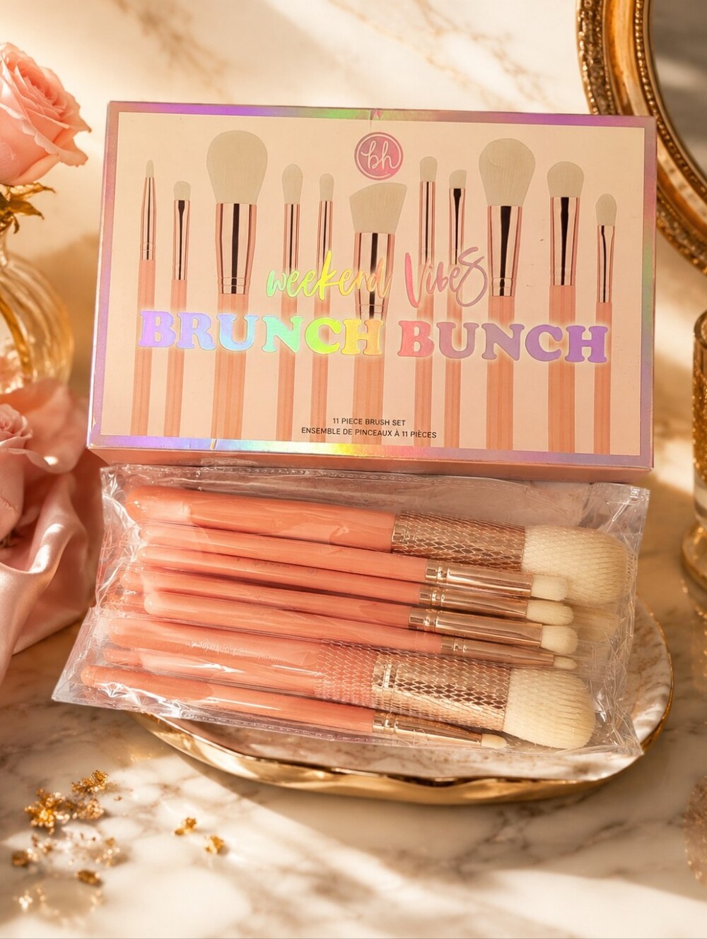 BH Cosmetics Weekend Vibes Brunch Bunch Vegan Brush Set Makeup Brushes NEW Pink